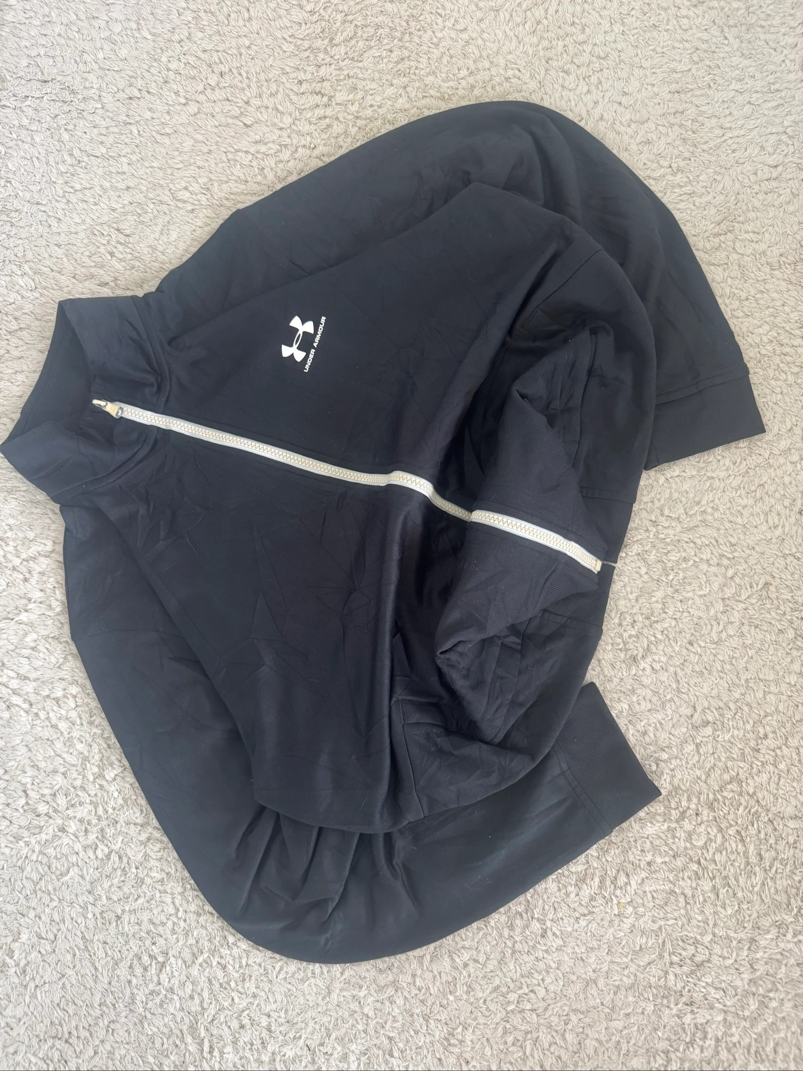 Under Armour Track Jacket Black Full Zip Sportswear Athletic Training Jacket Size M – photo 2